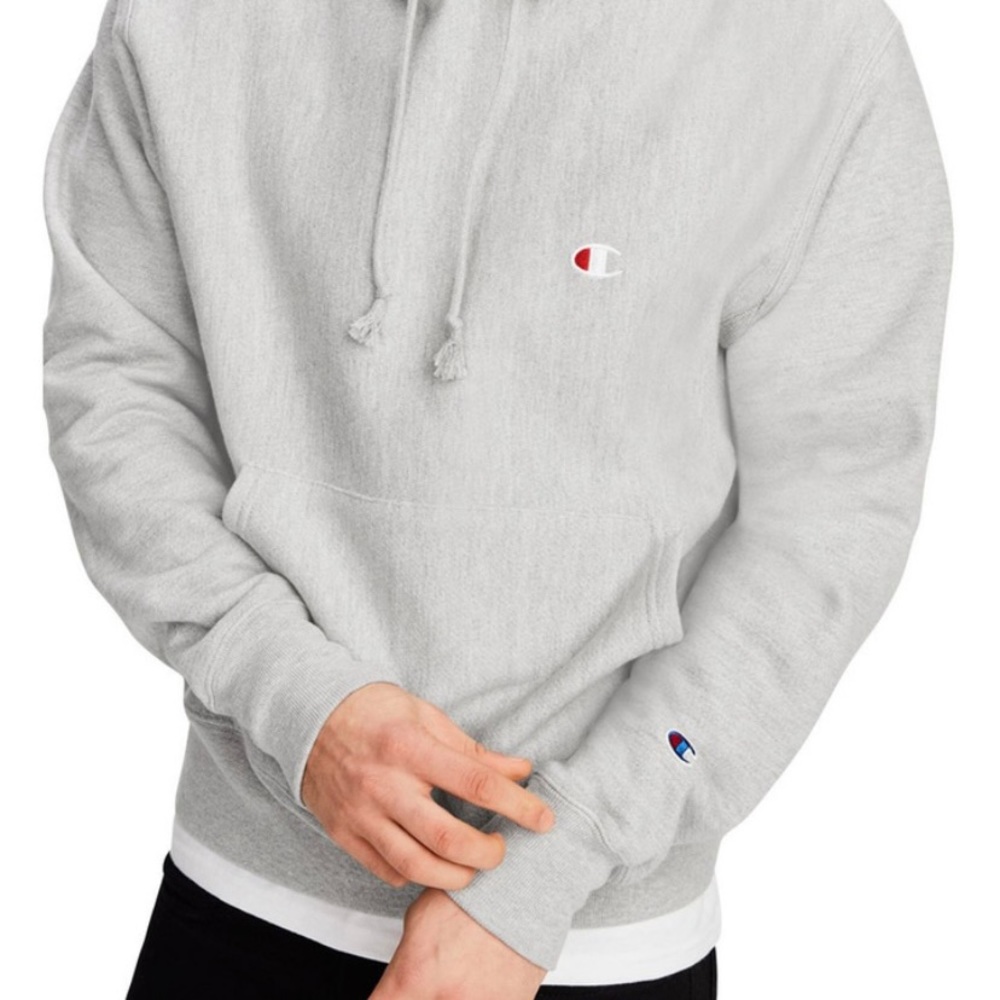 LIGHT GREY CHAMPION HOODIE SIZE MENS SMALL